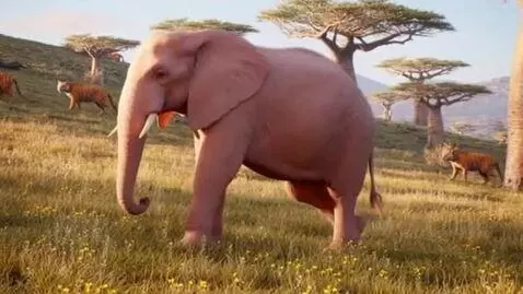 AI Video from prompt: Where baobabs came out onto the slope, There liv