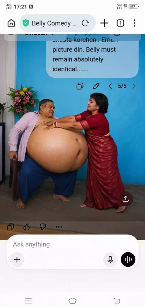 AI Video from prompt: Create a video where this lady is rubbing her bo