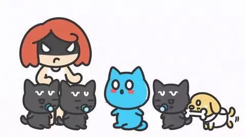 AI Video from prompt: All Baby Black Baby Cat Black Cat Cyan Cat Orang
