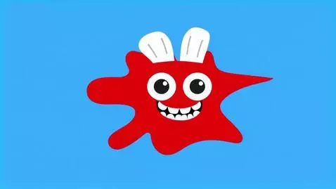 AI Video from prompt: Salvy Solvpo: On a blue bg, splat appears hand e