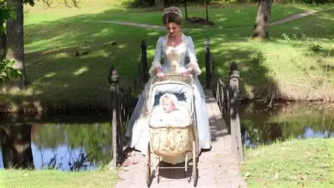 AI Video from prompt: kvinna promenerar med sin vagn