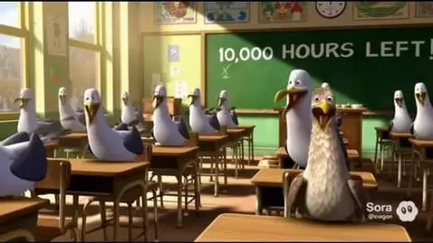AI Video from prompt: The birds say 67 67 67 to get 10000000000 hours 