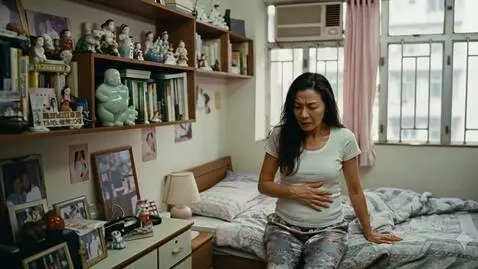 AI Video from prompt: A Chinese woman has just woken up in her apartme