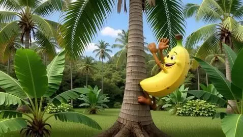 AI Video from prompt: Show me a happy animated banana with arms and le