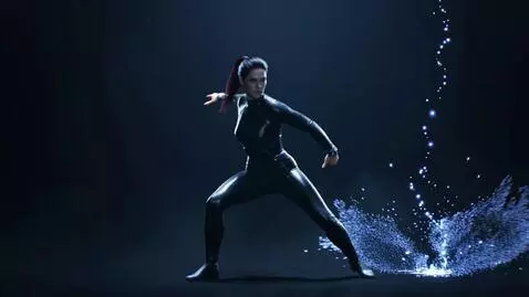 AI Video from prompt: Start from a frozen static image of a confident 