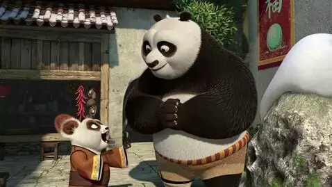 AI Video from prompt: Po and shifu PO says he shifu ready to go to Den