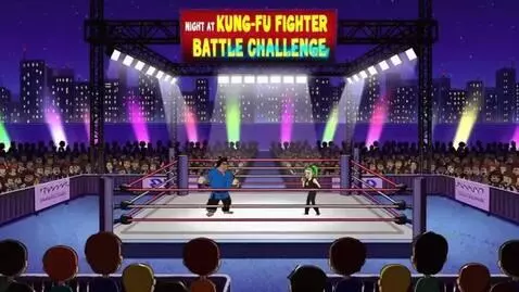 AI Video from prompt: Night at Kung-Fu Fighter Battle Challenge in Los