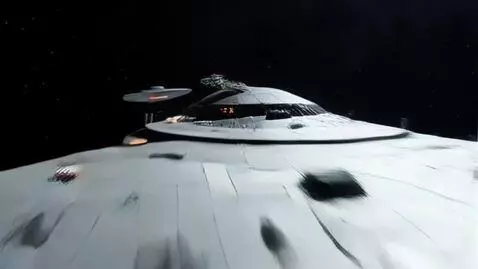 AI Video from prompt: USS Voyager under attack by species 8472. Ultra 