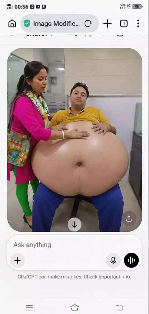 AI Video from prompt: Create a video where this lady is rubbing and pa