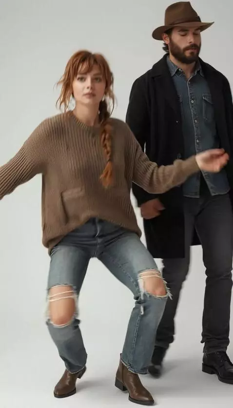 AI Video from prompt: A woman and a man are dancing a tango. **The cam