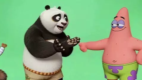 AI Video from prompt: Po shifu, patrick, and sandy Po says hey Can't w
