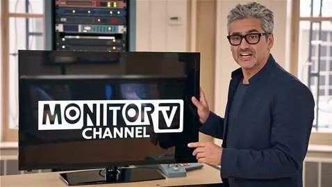AI Video from prompt: Kruger or the movie says that the Monitor TV cha