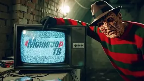 AI Video from prompt: Freddie Krueger or the movie says in ( Russian )