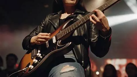 AI Video from prompt: There's a concert going on, and a woman from a r
