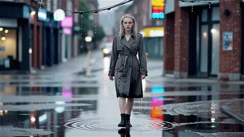 AI Video from prompt: A young, beautiful, slender woman of Slavic appe