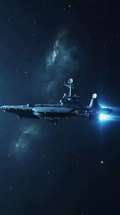 AI Video from prompt: The USS Enterprise-J Sovereign class starship en