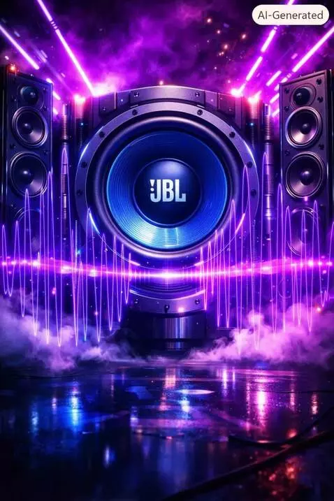 AI Video from prompt: Ultra‑cinematic neon bass scene, massive subwoof
