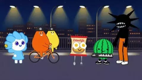 AI Video from prompt: A 2d flat cartoon scene with modern video game s