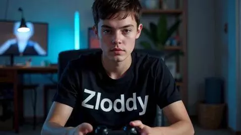 AI Video from prompt: Girl - gamer with very short hair. She plays Gam