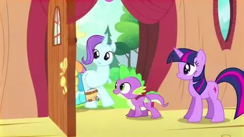 AI Video from prompt: Sunny Starscout, Misty Brightdawn with a book, a