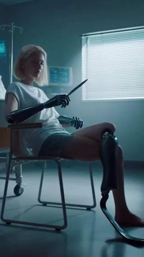 AI Video from prompt: the girl has shoulder-length blonde hair, a squa