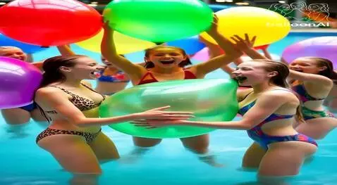 AI Video from prompt: The girls play with the balloons (they are fille