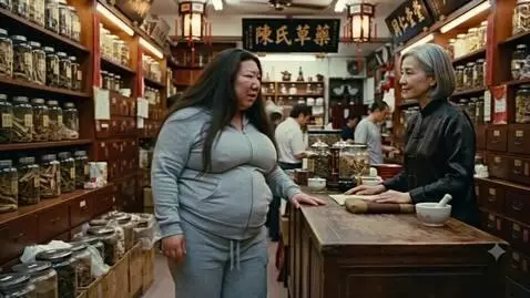 AI Video from prompt: An overweight Chinese woman is in a traditional 