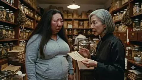 AI Video from prompt: An overweight Chinese woman is in a traditional 