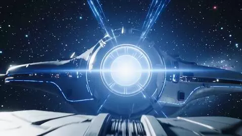 AI Video from prompt: Advanced futuristic starship. It has a new drive