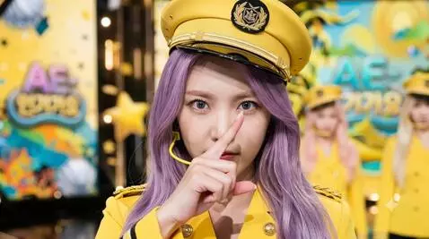 AI Video from prompt: Elin (a girl Korean kpop long hair lavender,) sh