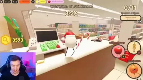 AI Video from prompt: A Russian YouTuber plays a game about food and r