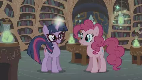 AI Video from prompt: Twilight Sparkle and Pinkie Pie are creating an 