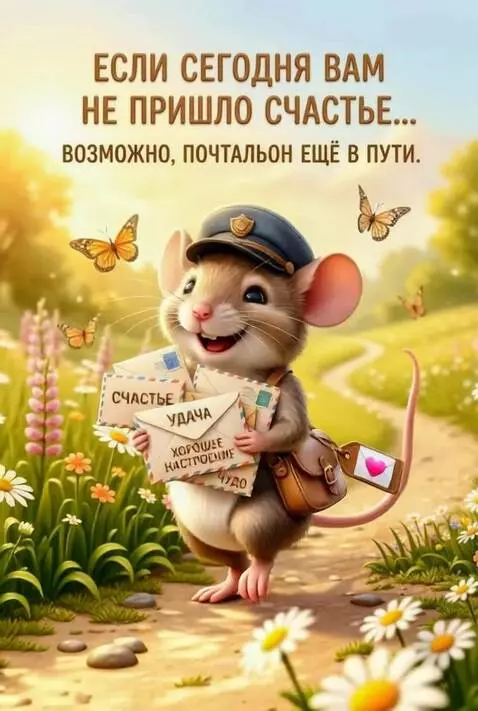 AI Video from prompt: A little mouse is running , smiling, and carryin