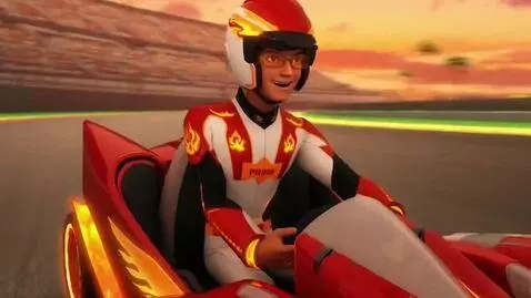 AI Video from prompt: phoenix cartoon monkart show intro
