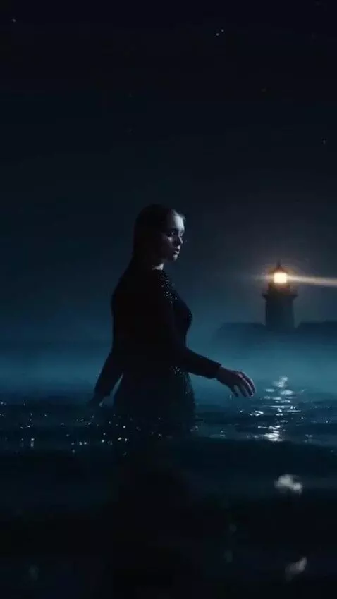 AI Video from prompt: Vertical 9:16 cinematic video, nocturnal longing