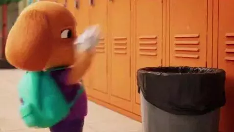 AI Video from prompt: Bluey At School Shouts School Sucks Crowd Booooo