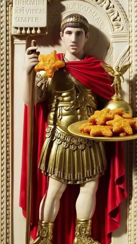 AI Video from prompt: Honorius grabs chicken stars and says: i dont wa