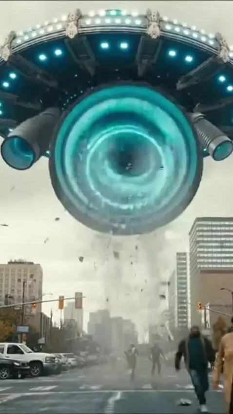 AI Video from prompt: Aliens with gigantic vacuum cleaners vacuuming p