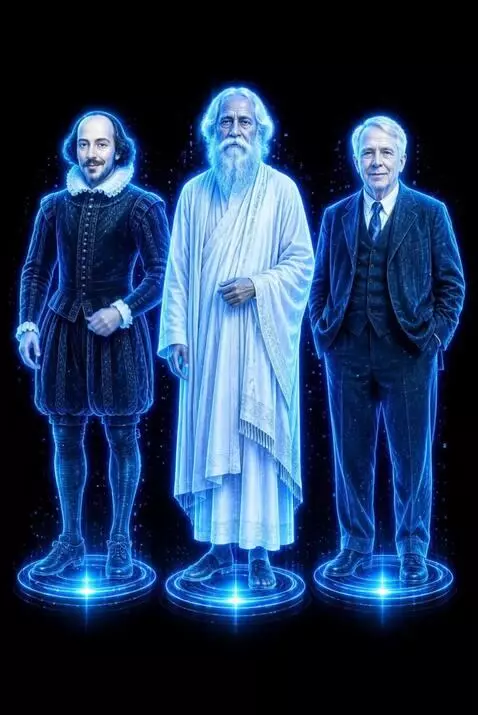 AI Video from prompt: Final Scene – Three Literary Legends Together(Th