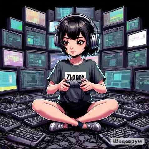 AI Video from prompt: Girl plays video games and behind her we can se 
