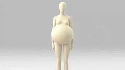 AI Video from prompt: Blank background with a faceless female mannequi