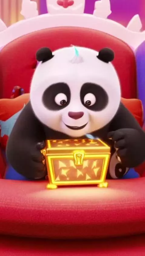 AI Video from prompt: "A baby panda opens a mysterious glowing treasur