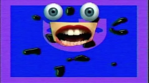 AI Video from prompt: On a static purple background, a black ink stain