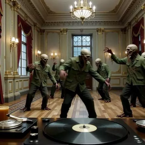 AI Video from prompt: zombie party dancing