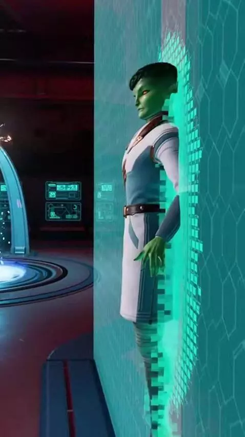 AI Video from prompt: Star Trek transporter malfunction.  Spock is hal