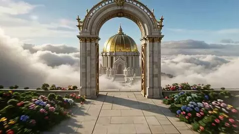 AI Video from prompt: A breathtaking celestial kingdom above the cloud
