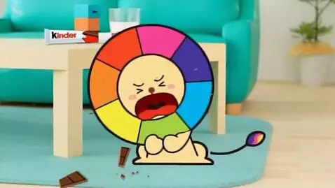 AI Video from prompt: Yume lion kinder chocolate thows in tantrum gets