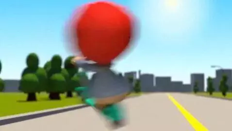 AI Video from prompt: that read headed guy is riding a scooter saying 