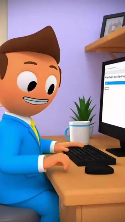 AI Video from prompt: (Splaat sit on chair going youtube and upload kl