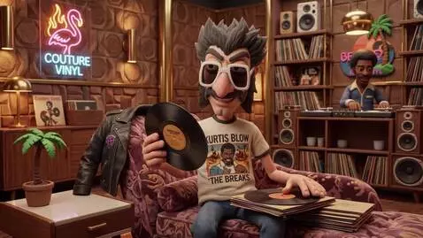 AI Video from prompt: nodding his head to a beat, enjoying a favorite 